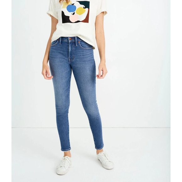 Madewell 9" Mid-Rise Skinny Jeans Pearson Wash Sz 28 Stretch Ankle 25" Inseam - Picture 2 of 11